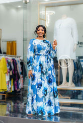 Blue floral maxi dress